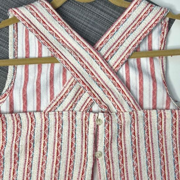 Madewell Boucle Striped Tank Top Criss Cross Back Medium - Picture 6 of 8